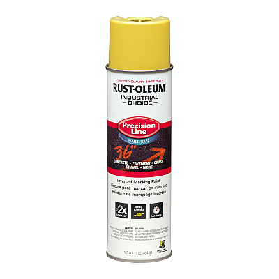 Rust-Oleum Industrial Choice Precision Line Marking Paint, Flat High-Visibility Yellow, 17 oz Aerosol Can, 12/Carton (RST203034CT)