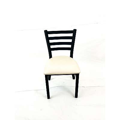 JMC Furniture White Horse Series Side Chairs, Supports Up to 300 lb, 18" Seat Height, Cream Seat, Black Back, Black Base (WHCBVSCRM)
