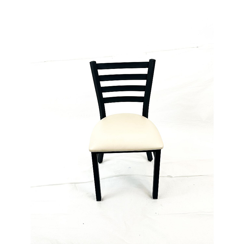 JMC Furniture White Horse Series Side Chairs, Supports Up to 300 lb, 18" Seat Height, Cream Seat, Black Back, Black Base (WHCBVSCRM)