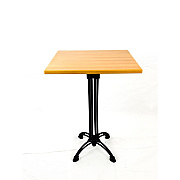 JMC Furniture Solid Wood Tables, Cast Aluminum Base, Square, 36w x 36d x 41.5h, Natural (106CP3636D)