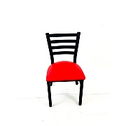 JMC Furniture White Horse Series Side Chairs, Supports Up to 300 lb, 18" Seat Height, Red Seat, Black Back, Black Base (WHCBVSRED)