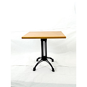 JMC Furniture Solid Wood Tables, Cast Iron Base, Square, 36w x 36d x 29.75h, Natural (1063636D)