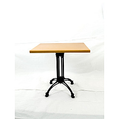 JMC Furniture Solid Wood Tables, Cast Iron Base, Square, 36w x 36d x 29.75h, Natural (1063636D)