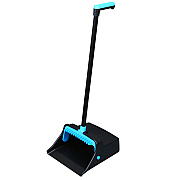 Impact LobbyMaster Plastic Dust Pan, 12.32" Wide, 31.84" Aluminum Handle, Blue/Black, 6/Carton (IMPT001101)