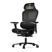 Eureka Typhon Hybrid Chair, Supports Up to 220 lb, 18.5" to 22.05" Seat Height, Black Mesh Seat, Black/Green Mesh Back, Black Base (EKAGC05G)