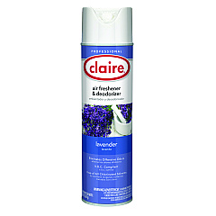 Claire Aerosol Air Freshener and Deodorizer, Lavender, 10 oz Aerosol Spray, 12 Cans (CGC191)