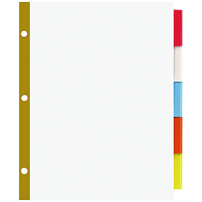 AbilityOne 7530017050459, SKILCRAFT Big Tab Insertable Dividers, 5-Tab, 11 x 8.5, White, 1 Set
