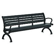 Global Industrial Aluminum Bench with Back, 73 x 22.75 x 30.75, Black (GBE436978BK)