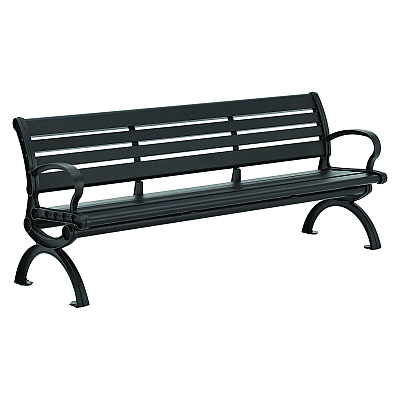 Global Industrial Aluminum Bench with Back, 73 x 22.75 x 30.75, Black (GBE436978BK)