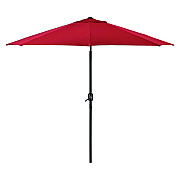 Global Industrial Outdoor Umbrella with Tilt Mechanism, 102" Span, 94" Long, Red Canopy, Black Handle (GBE262070)
