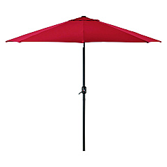 Global Industrial Outdoor Umbrella with Tilt Mechanism, 102" Span, 94" Long, Red Canopy, Black Handle (GBE262070)