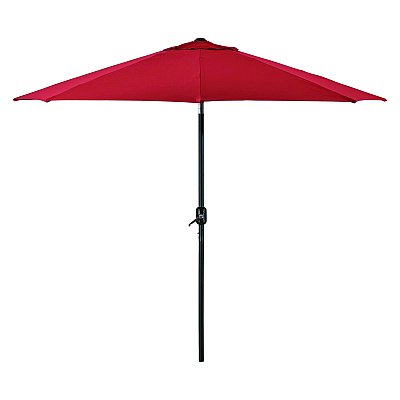 Global Industrial Outdoor Umbrella with Tilt Mechanism, 102" Span, 94" Long, Red Canopy, Black Handle (GBE262070)