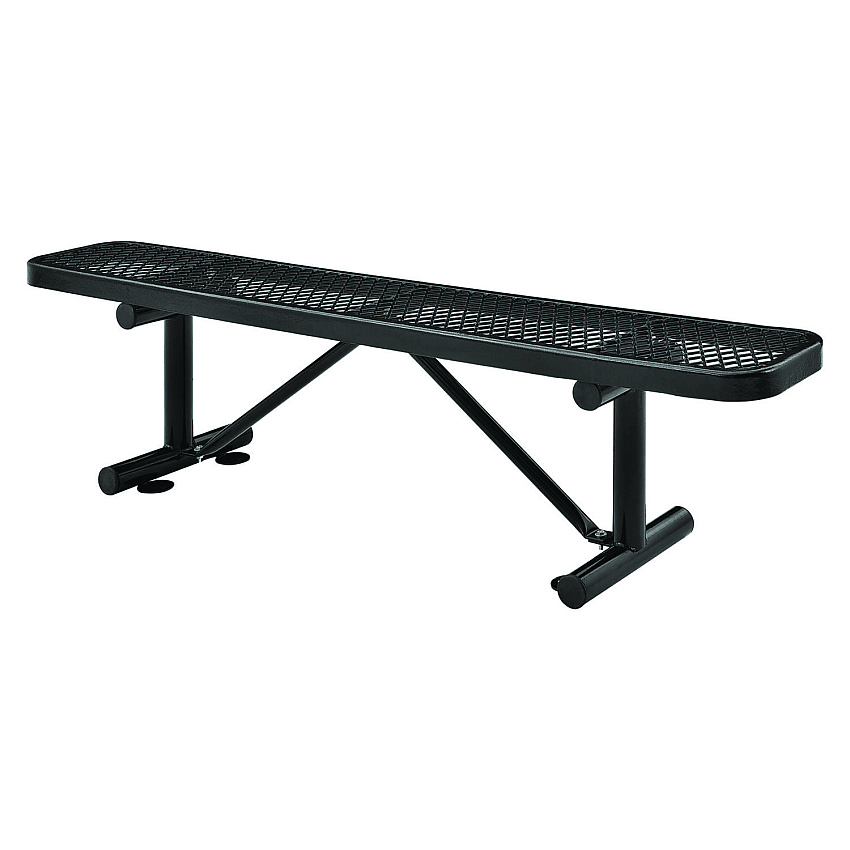 Global Industrial Expanded Steel Flat Bench, 72 x 14.5 x 18, Black (GBE277156BK)