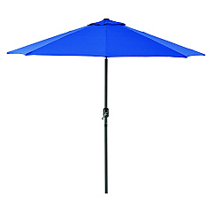 Global Industrial Outdoor Umbrella with Tilt Mechanism, 102" Span, 94" Long, Blue Canopy, Black Handle (GBE436970)