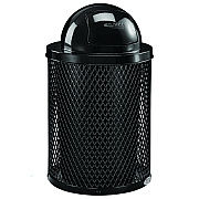 Global Industrial Outdoor Diamond Industrial Steel Trash Can, 36 gal, Black (GBE261948BK)