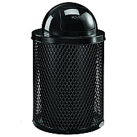Global Industrial Outdoor Diamond Industrial Steel Trash Can, 36 gal, Black (GBE261948BK)