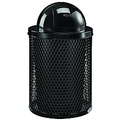 Global Industrial Outdoor Diamond Industrial Steel Trash Can, 36 gal, Black (GBE261948BK)