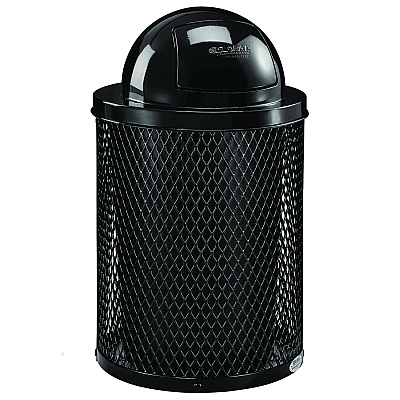 Global Industrial Outdoor Diamond Industrial Steel Trash Can, 36 gal, Black (GBE261948BK)