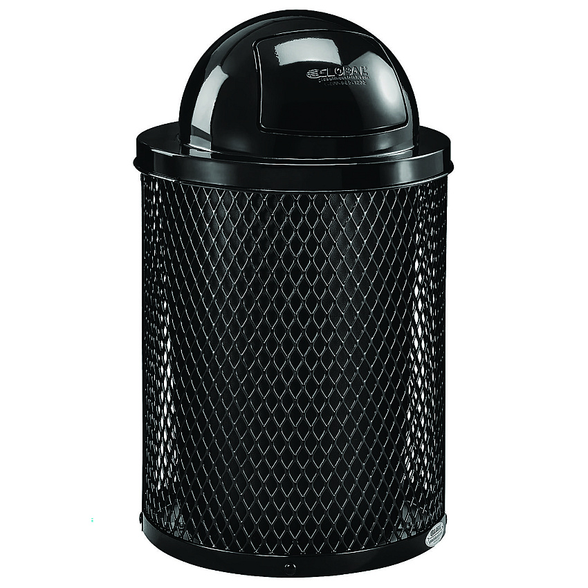 Global Industrial Outdoor Diamond Industrial Steel Trash Can, 36 gal, Black (GBE261948BK)