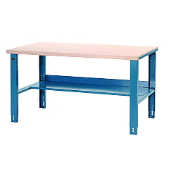 Global Industrial Complete Industrial Workbench, 800 lbs, 60 x 30 x 57.5 to 62.5, Blue (GBE606929)