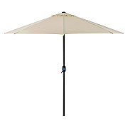 Global Industrial Outdoor Umbrella with Tilt Mechanism, 102" Span, 94" Long, Tan Canopy, Black Handle (GBE262071)
