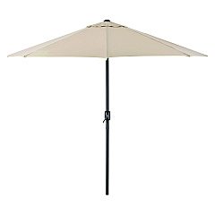 Global Industrial Outdoor Umbrella with Tilt Mechanism, 102" Span, 94" Long, Tan Canopy, Black Handle (GBE262071)