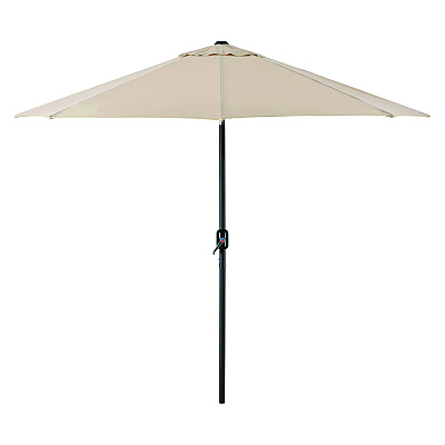 Global Industrial Outdoor Umbrella with Tilt Mechanism, 102" Span, 94" Long, Tan Canopy, Black Handle (GBE262071)