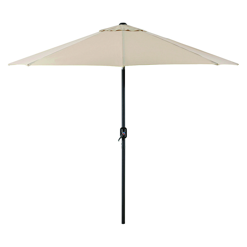 Global Industrial Outdoor Umbrella with Tilt Mechanism, 102" Span, 94" Long, Tan Canopy, Black Handle (GBE262071)