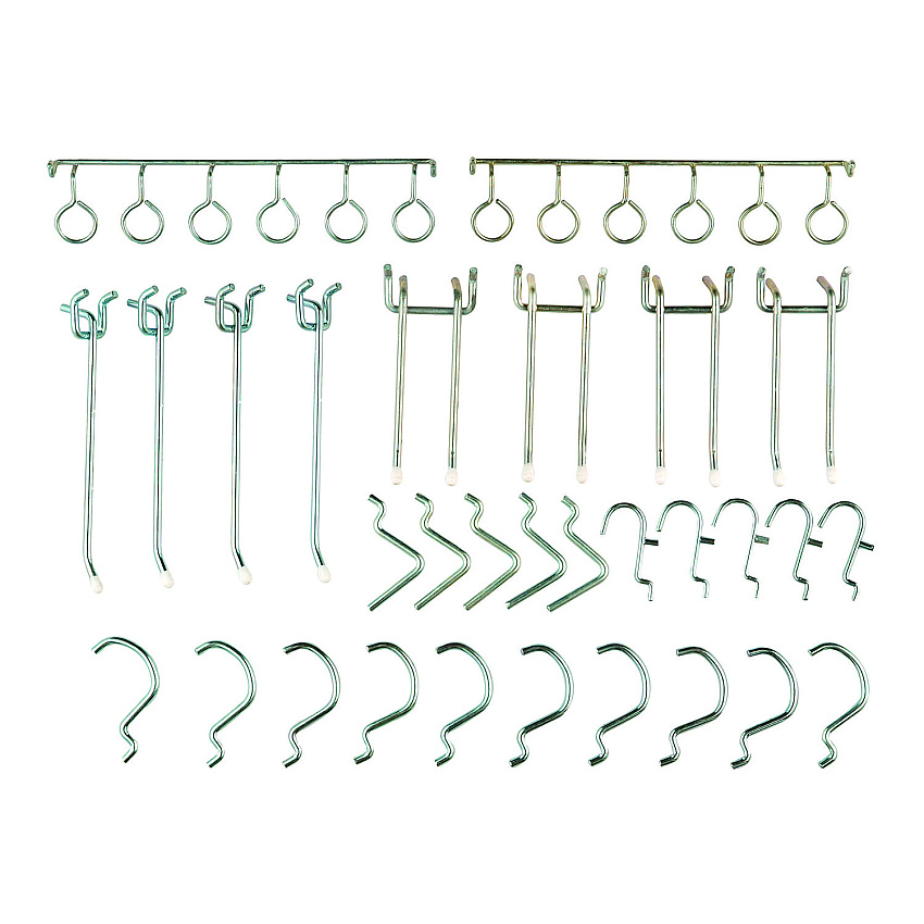 Global Industrial Pegboard Hooks, 30-Piece Assorted Hooks, Steel (GBE606968)