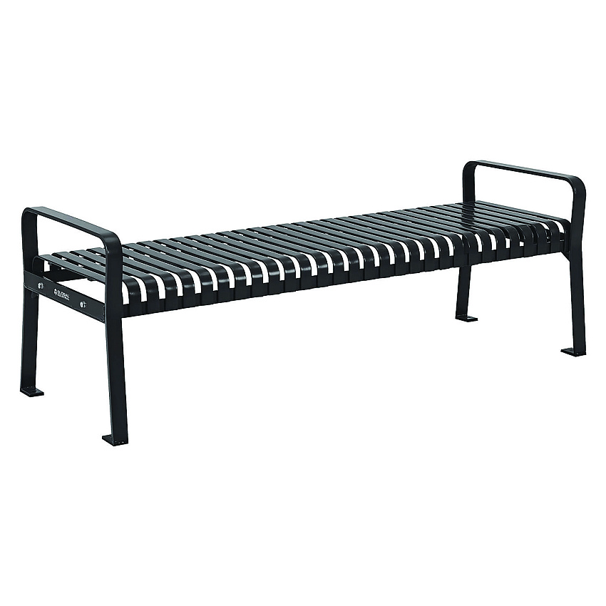 Global Industrial Steel Slat Flat Bench, 70 x 24 x 24.25, Black (GBE262113BKKD)
