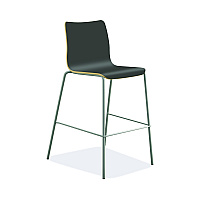 HON Ruck Laminate Stool, Up to 300 lbs, 30" Seat Height, Charcoal Seat, Charcoal Back, Silver Base (HONRUCK5LSP8)