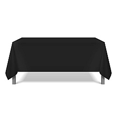Mariposa Tablecloth 85x85 Black, Pack Of 6 (P-TL-85X85-BLK-6PK)
