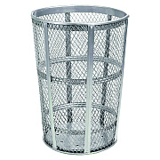 Global Industrial Steel Mesh Corrosion Resistant Trash Can, 48 gal, Silver (GBE237633)