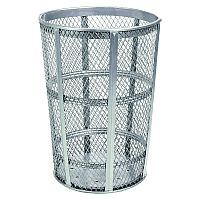 Global Industrial Steel Mesh Corrosion Resistant Trash Can, 48 gal, Silver (GBE237633)