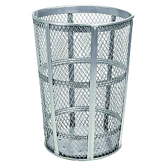 Global Industrial Steel Mesh Corrosion Resistant Trash Can, 48 gal, Silver (GBE237633)