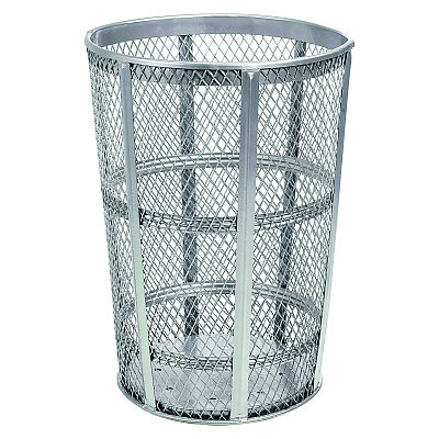 Global Industrial Steel Mesh Corrosion Resistant Trash Can, 48 gal, Silver (GBE237633)