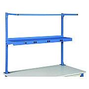 Global Industrial Upper Workbench Shelf, 6 Single Outlets, For Use With 60" Wide Workbenches, 100 lb Weight Capacity (GBE249295ABL)