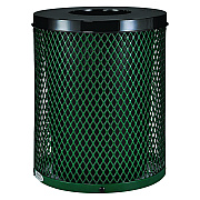 Global Industrial Outdoor Diamond Steel Trash Can, 36 gal, Green (GBE261924GN)