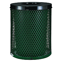 Global Industrial Outdoor Diamond Steel Trash Can, 36 gal, Green (GBE261924GN)