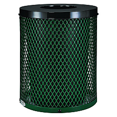 Global Industrial Outdoor Diamond Steel Trash Can, 36 gal, Green (GBE261924GN)