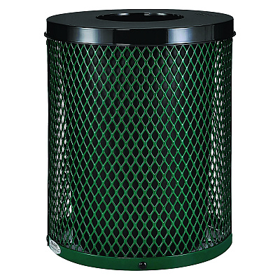 Global Industrial Outdoor Diamond Steel Trash Can, 36 gal, Green (GBE261924GN)