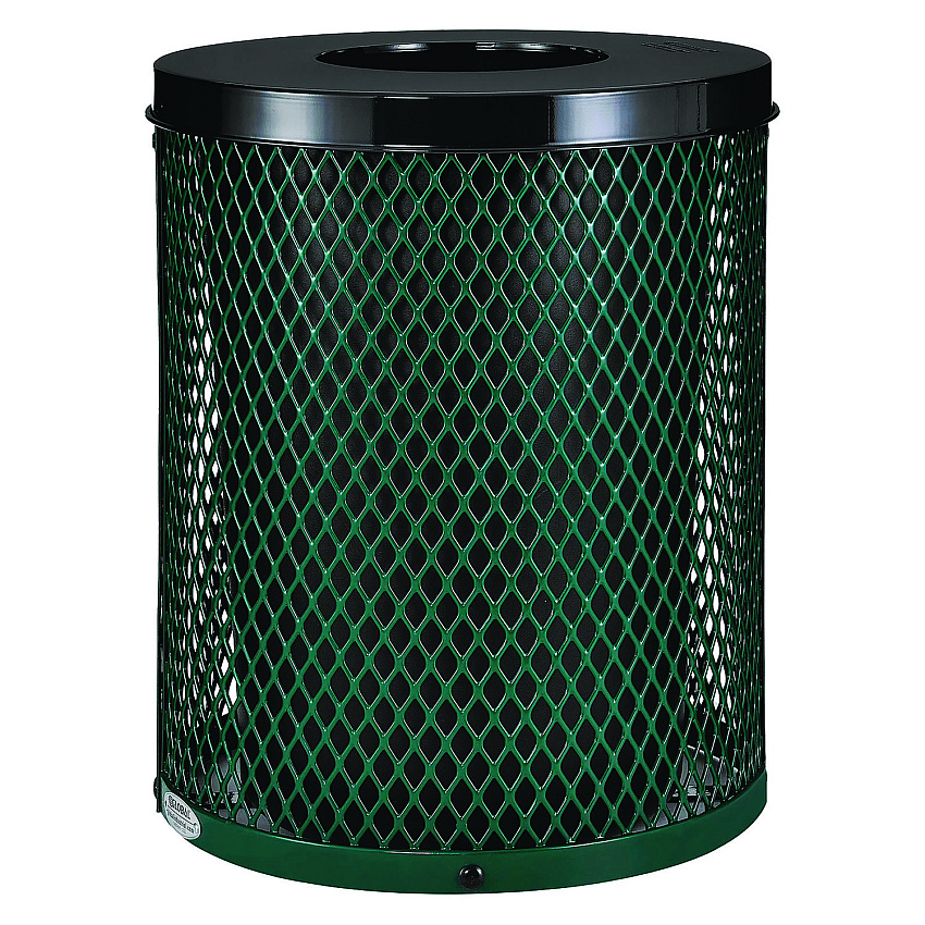 Global Industrial Outdoor Diamond Steel Trash Can, 36 gal, Green (GBE261924GN)