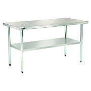 Global Industrial Work Table with Undershelf, Rectangular, 60 x 30 x 35, Silver Top, Silver Base/Legs (GBE319056)