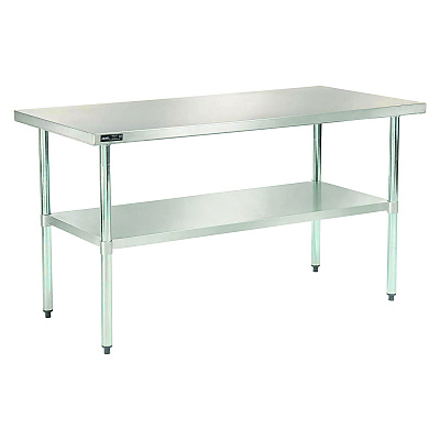 Global Industrial Work Table with Undershelf, Rectangular, 60 x 30 x 35, Silver Top, Silver Base/Legs (GBE319056)