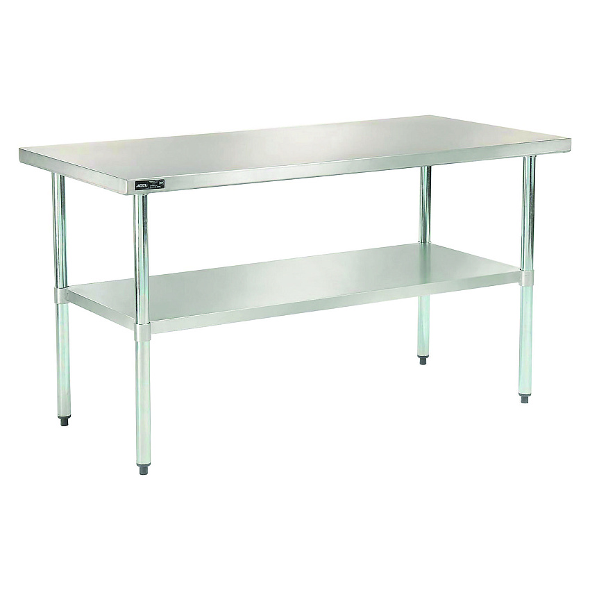 Global Industrial Work Table with Undershelf, Rectangular, 60 x 30 x 35, Silver Top, Silver Base/Legs (GBE319056)