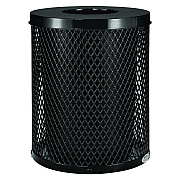 Global Industrial Outdoor Diamond Steel Trash Can, 36 gal, Black (GBE261924BK)