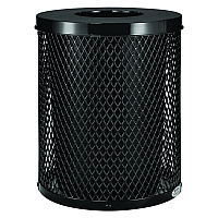 Global Industrial Outdoor Diamond Steel Trash Can, 36 gal, Black (GBE261924BK)