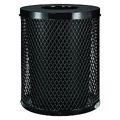 Global Industrial Outdoor Diamond Steel Trash Can, 36 gal, Black (GBE261924BK)