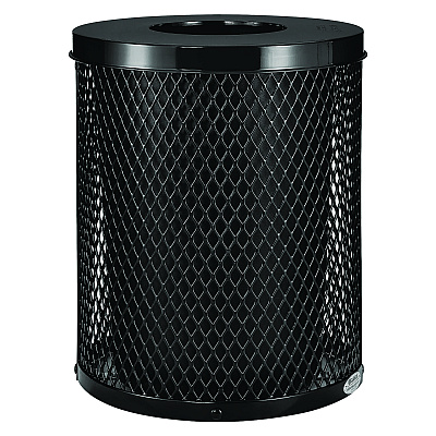 Global Industrial Outdoor Diamond Steel Trash Can, 36 gal, Black (GBE261924BK)