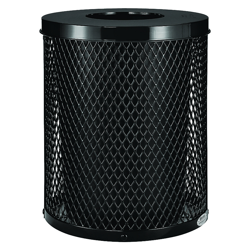 Global Industrial Outdoor Diamond Steel Trash Can, 36 gal, Black (GBE261924BK)
